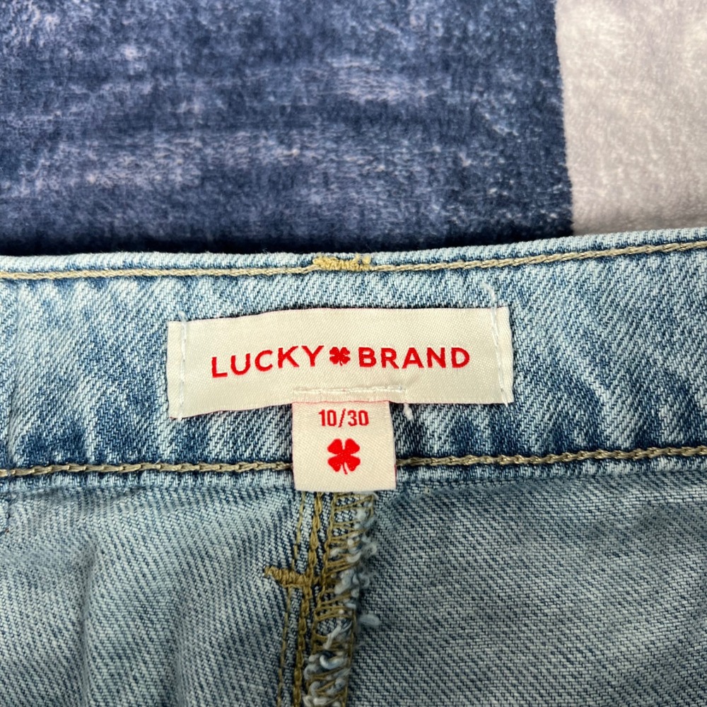 Lucky Brand Women High Rise Wide Leg Crop Jeans Light Wash Blue 10/30 Utility - Picture 2 of 10